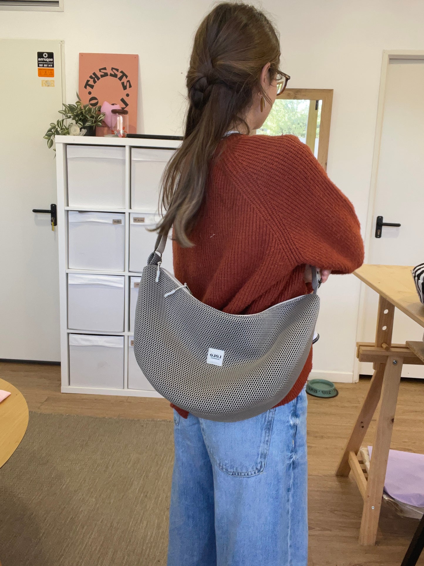 Bolso moon XL malla 3D piedra