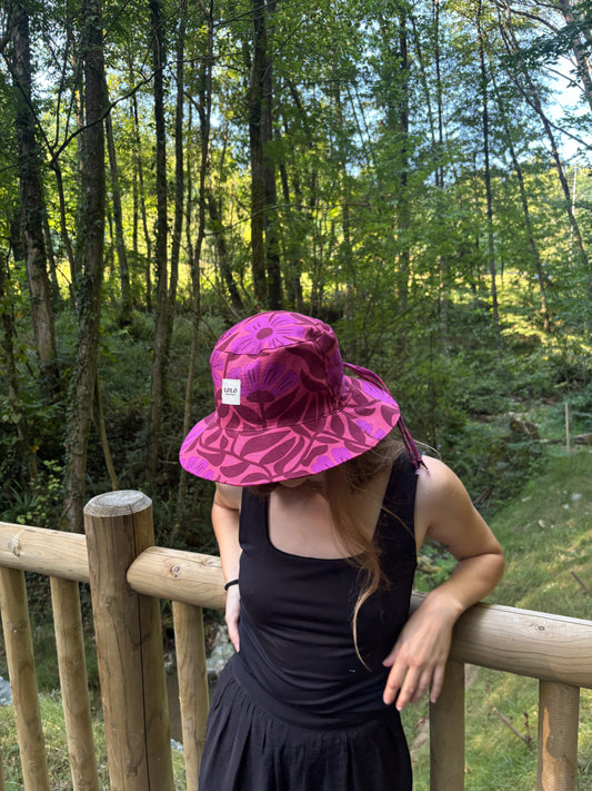 Bucket hat floral púrpura
