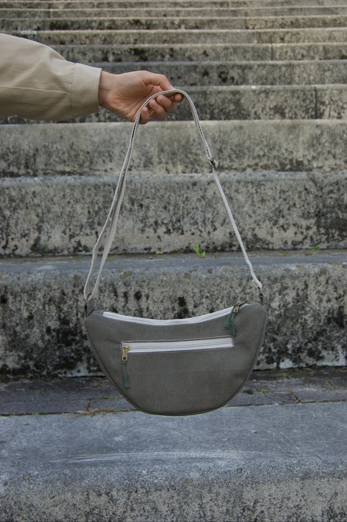 Bolso moon verde jaspeado