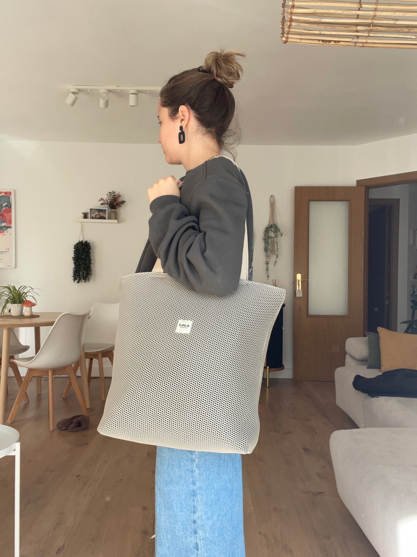 Tote bag malla 3D piedra