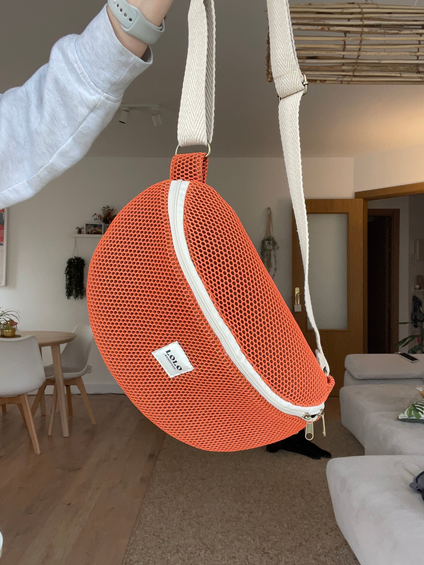 Riñonera XL malla 3D teja