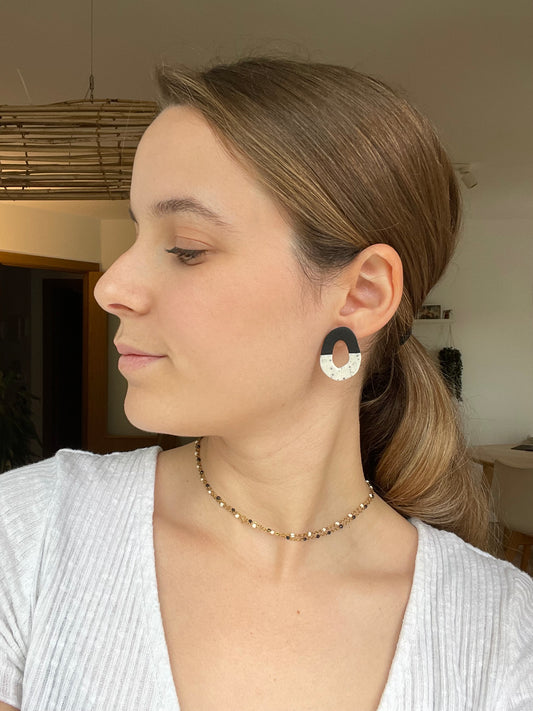 Mini leize negro-blanco virutas