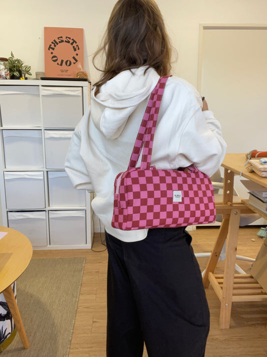 Bolso hombro cuadrados rosa