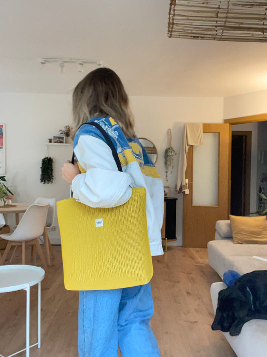 Tote bag malla 3D amarillo