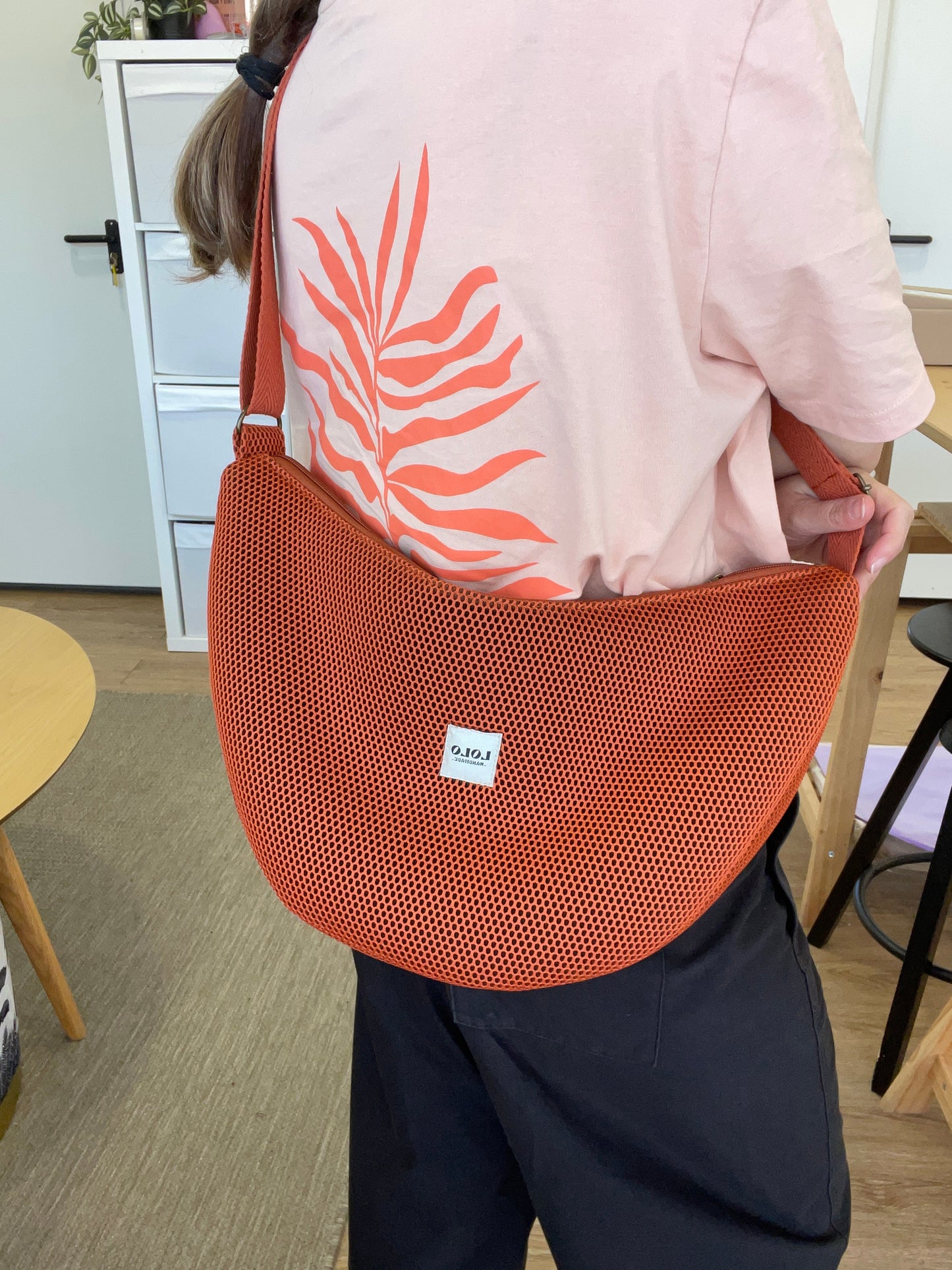 Bolso moon XL malla 3D teja