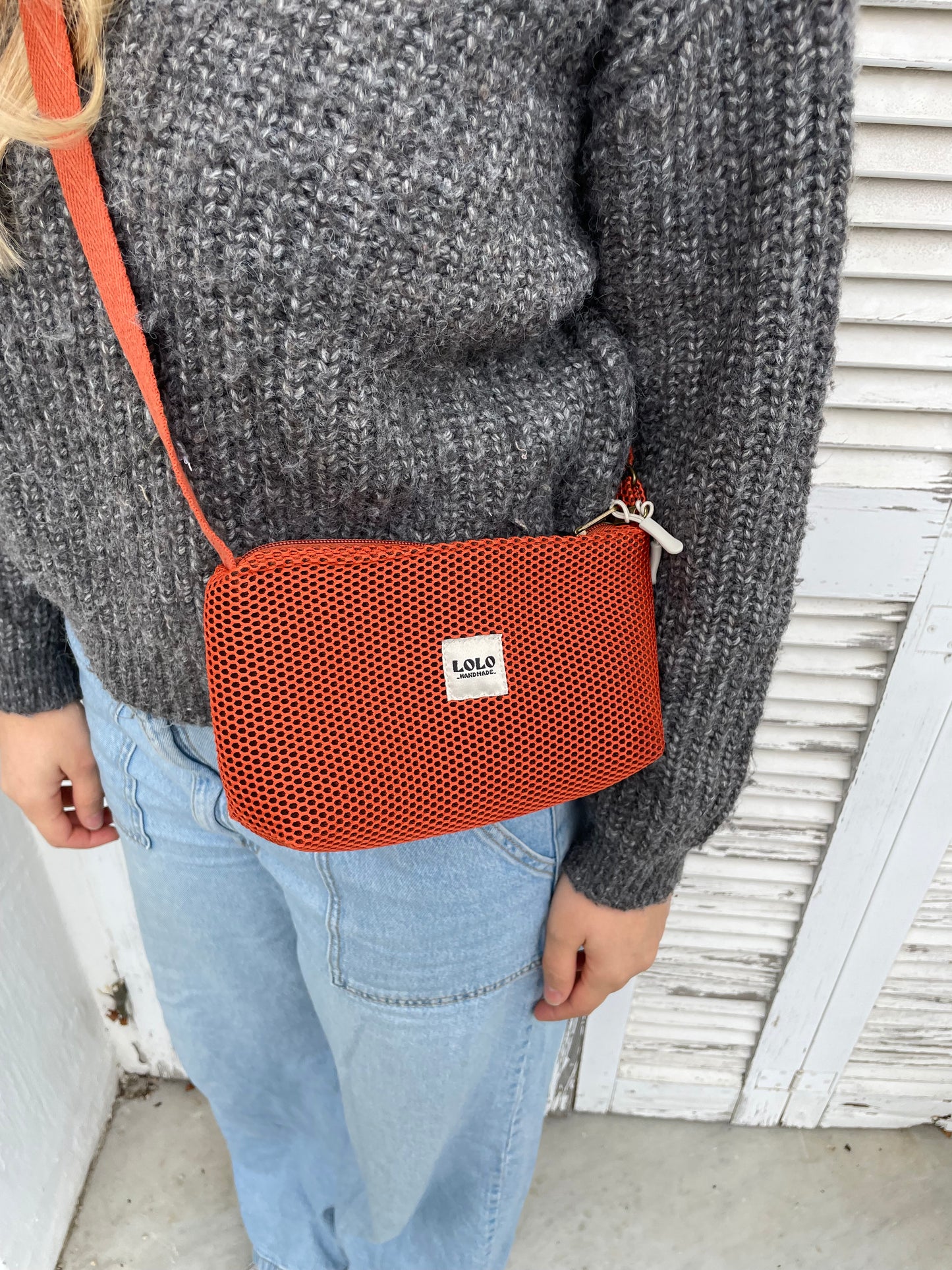 Bolso pocket malla 3D teja