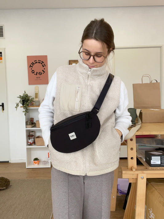 Riñonera XL negro softshell