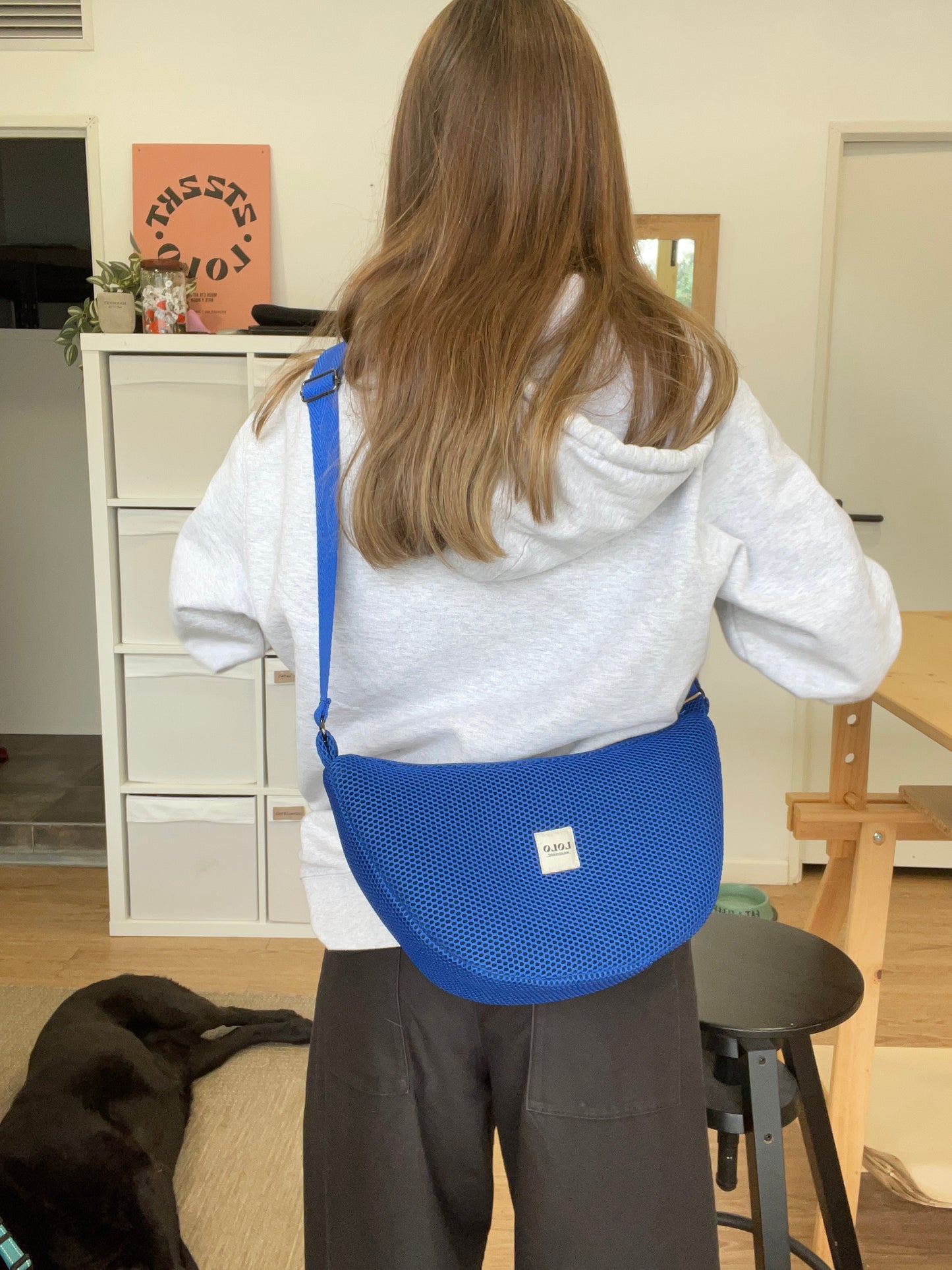 Bolso Moon malla 3D azul eléctrico