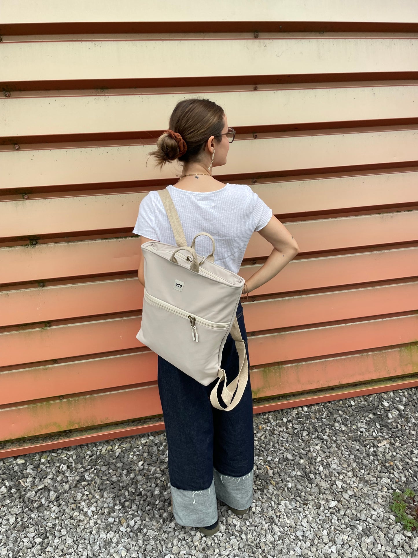 Mochila softshell beige