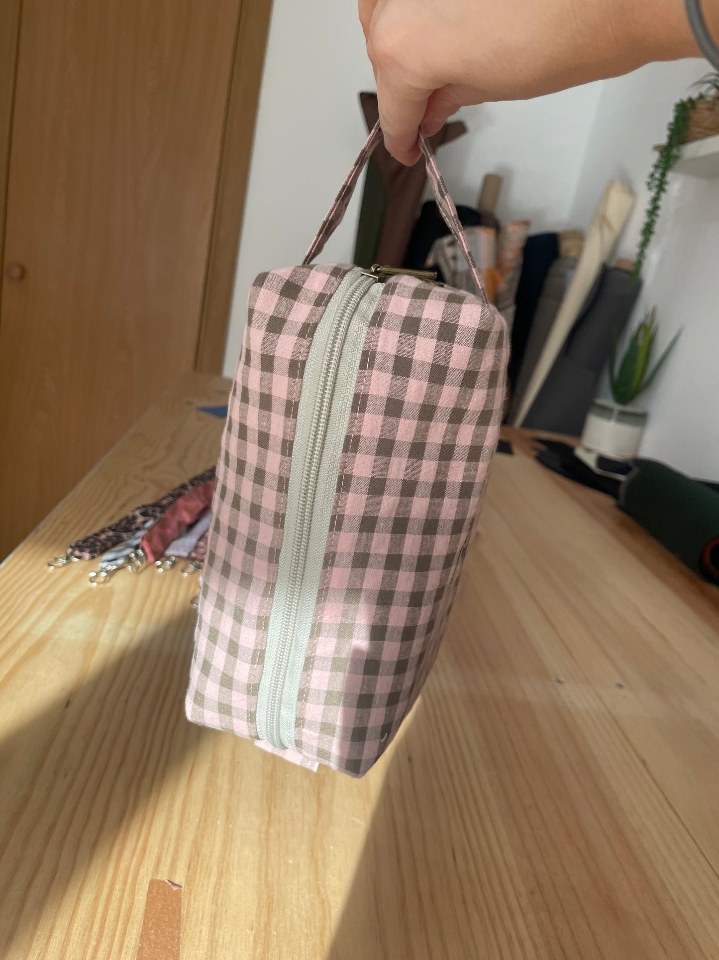 Neceser vichy verde y rosa palo