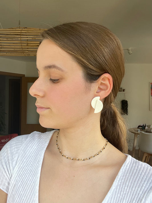 Luna blanco efecto cuero