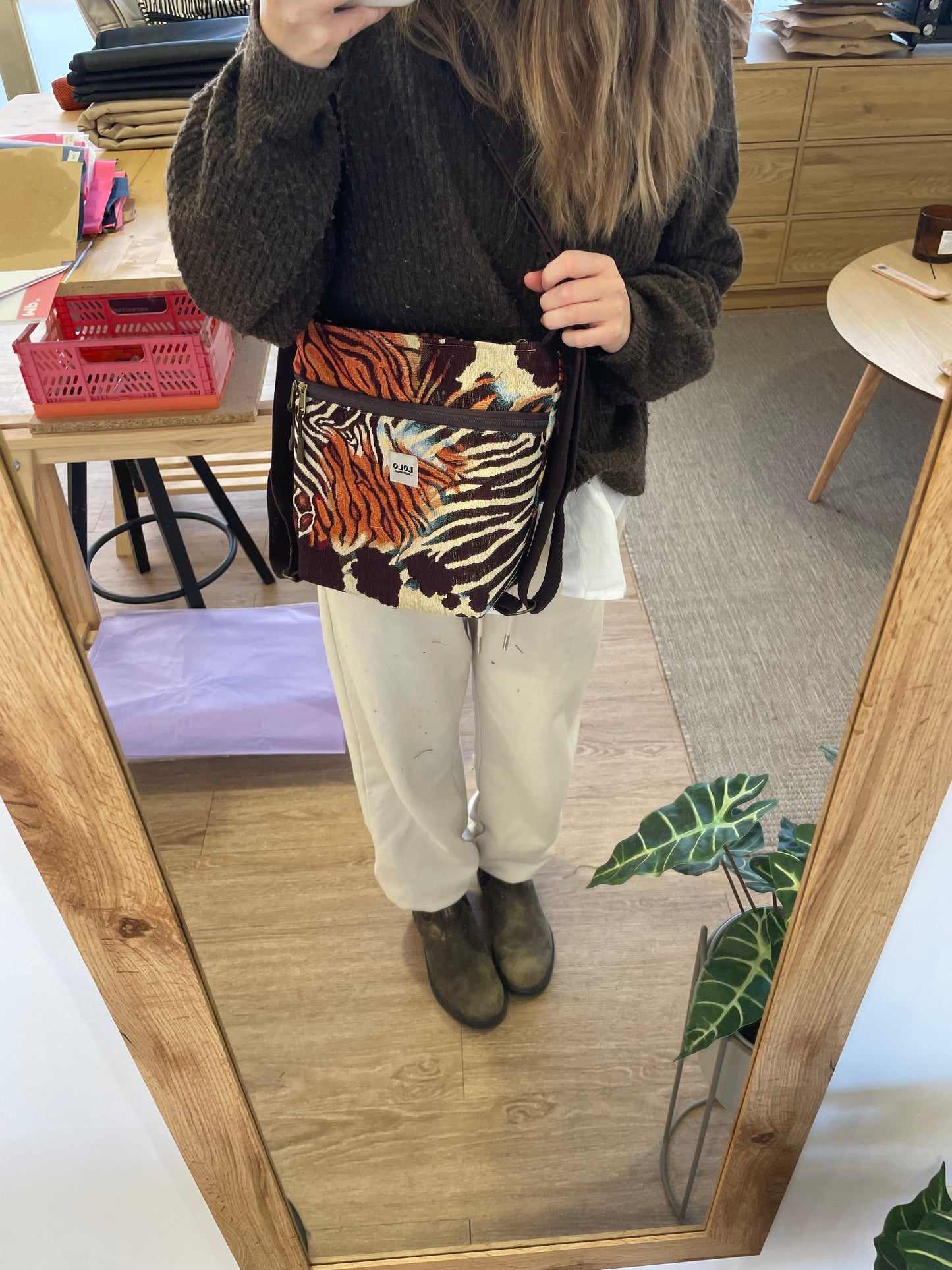 Mini bolso/mochila animal print
