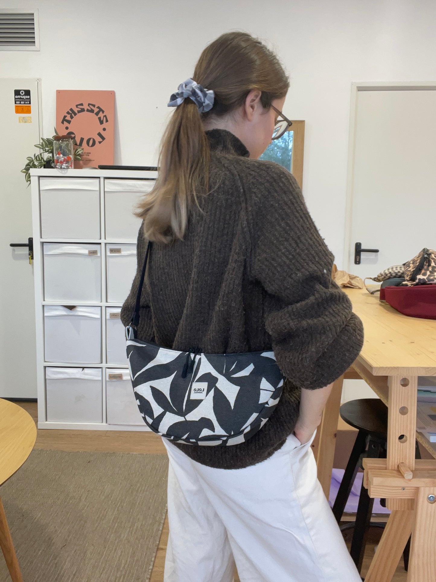 Bolso moon hojas bicolor