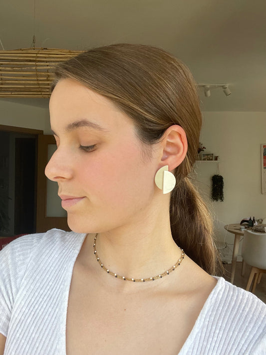 Luna blanco efecto cuero-beige